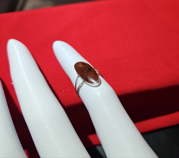 925 Mahogony Obsidian Ring - Picture 5 of 11